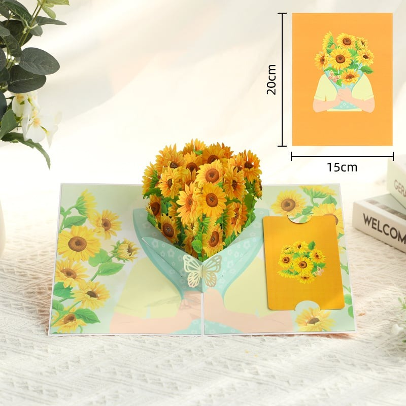 🌹3D Pop Up Flower Bouquet Greeting Card